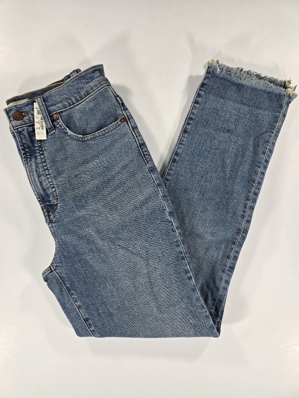 NEW Madewell The Perfect Vintage Jeans Raw Hem Stretch Ankle Medium Wash 26 NWT